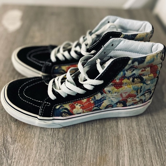 Vans Shoes - Vans High-Top Sneakers - Black and Multicolor Disney Princess edition